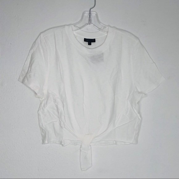 TopShop Cropped Short Sleeve Front Tie Tee 8 NWT - Picture 4 of 8